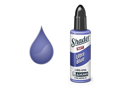 AMMO MIG Matt Shader Ultra Blue matiniai dažai aerografui, 10 ml (0750)