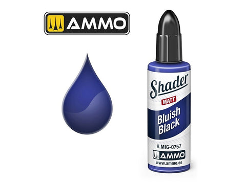 AMMO by MIG SHADER matiniai dažai Bluish Black, 10 ml (0757)