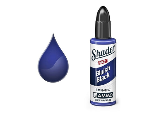 AMMO by MIG SHADER matiniai dažai Bluish Black, 10 ml (0757)