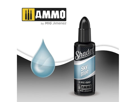 AMMO MIG SHADER Sky Blue efektų dažai modeliui, 10 ml