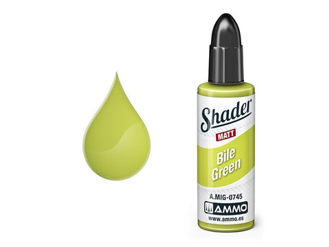 AMMO MIG MATT SHADER Bile Green dažai modeliams, 10 ml (0745)