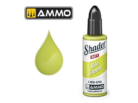 AMMO MIG MATT SHADER Bile Green dažai modeliams, 10 ml (0745)