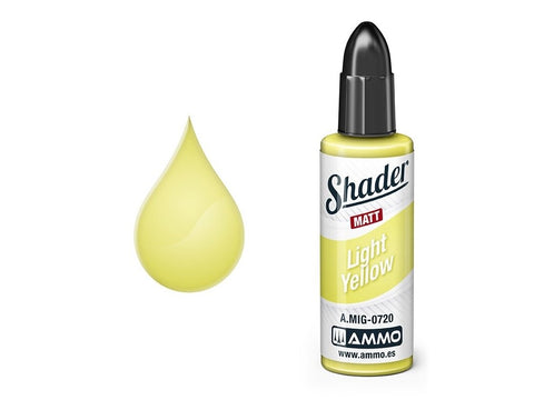 AMMO MIG SHADERS matinis dažas Light Yellow 0720, 10 ml aerografui