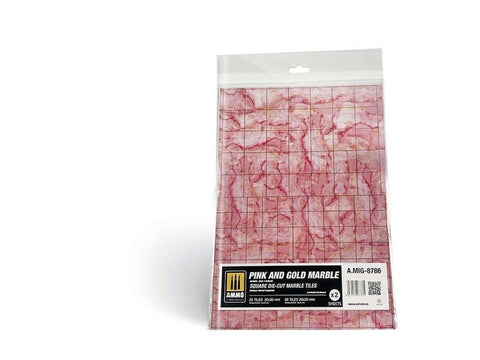 AMMO MIG „Pink & Gold Marble“ kvadratinės marmurinės plytelės 8786