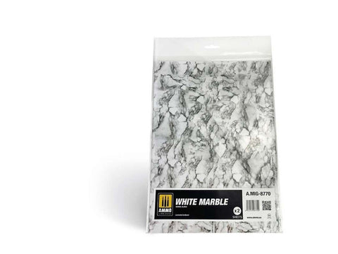 AMMO MIG balto marmuro lakštai 8770 – blizgūs, pjaustomi modeliavimui