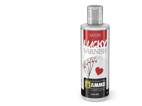 AMMO MIG pusiau matinis akrilinis lakas SATIN Lucky Varnish, 60 ml (2052)