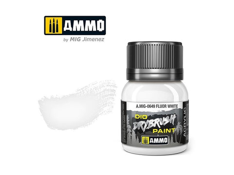 AMMO MIG Drybrush sendinimo dažai Fluor White 40 ml (A.MIG-0649)