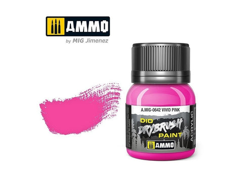 AMMO MIG DRYBRUSH sendinimo dažai Vivid Pink 40 ml (0642)