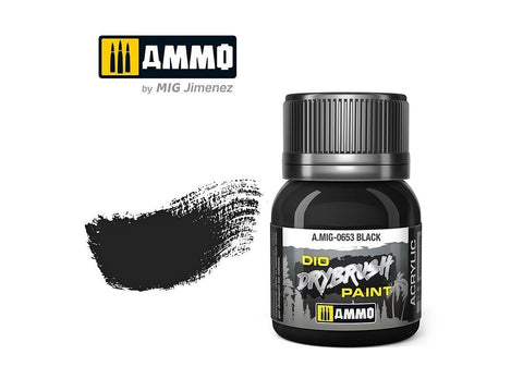 AMMO MIG DRYBRUSH sendinimo dažai Black Brown 40 ml (A.MIG-0653)