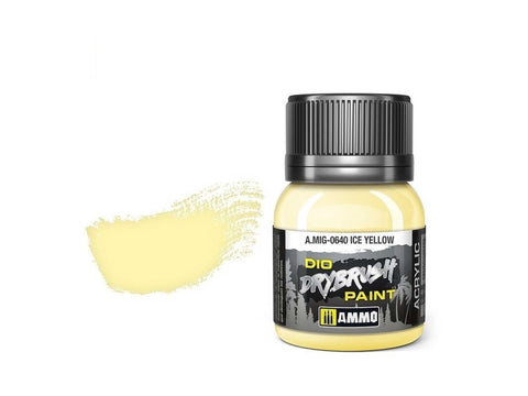 AMMO MIG Drybrush dažai Ice Yellow 40 ml – sauso teptuko, 0640