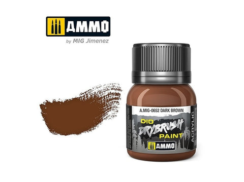 AMMO MIG Drybrush sendinimo dažai, tamsiai rudi, 40 ml (A.MIG-0652)