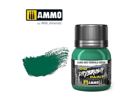 AMMO MIG DRYBRUSH sendinimo dažai Emerald Green 40 ml (0647)