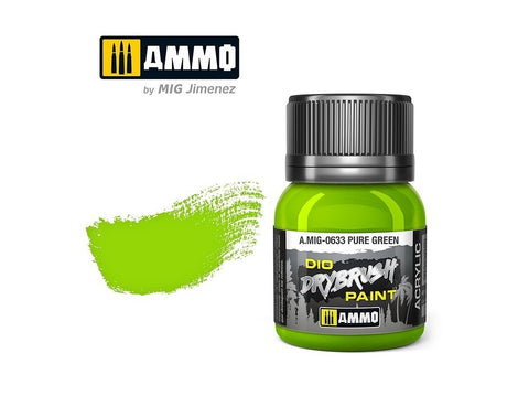 AMMO MIG Drybrush dažai Pure Green 40 ml (0633) – sendinimui