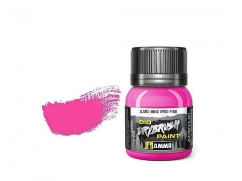 AMMO MIG DRYBRUSH sendinimo dažai Vivid Pink 40 ml (0642)