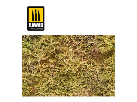 AMMO MIG žolės kilimėlis dioramoms „Vėlyva vasara“ su krūmais 230×130 mm, 8364