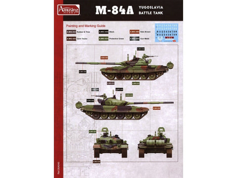 M-84A Jugoslavijos tankas 1/35 plastikinis surenkamas modelis