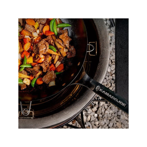 Kamado Joe 40 cm anglies plieno Wok keptuvė su nerūdijančio plieno rankenomis