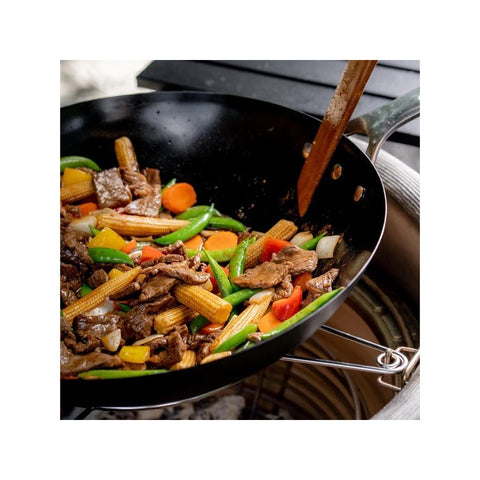 Kamado Joe 40 cm anglies plieno Wok keptuvė su nerūdijančio plieno rankenomis