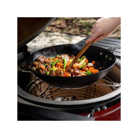 Kamado Joe 40 cm anglies plieno Wok keptuvė su nerūdijančio plieno rankenomis