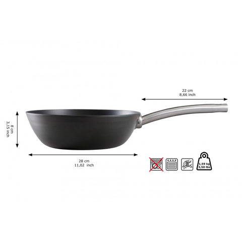 Anglies plieno WOK keptuvė 28 cm – sveikam, greitam kepimui