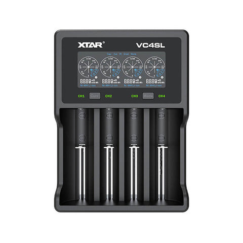 XTAR VC4SL išmanus universalus baterijų įkroviklis USB-C LCD