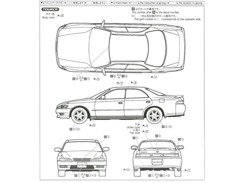 Aoshima Toyota Mark II JZX90 '92 Grande/Tourer 1/24 plastikinis modelis