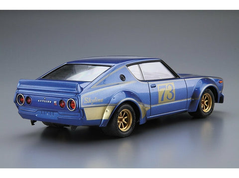Aoshima Nissan Skyline 2000GT‑R KPGC110 Ken & Mary #73, 1/24 rinkinys