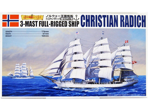 Aoshima Christian Radich 1/350 plastikinis burlaivio modelis
