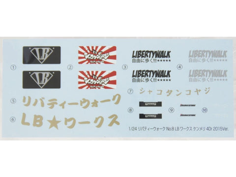 Aoshima Kenmary Works LB Performance 4 durų 2015 1/24 surinkimo rinkinys