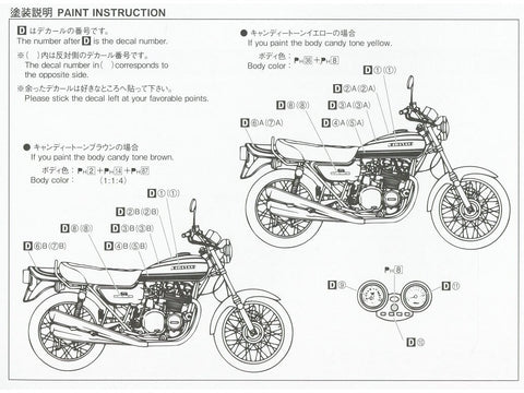 Aoshima Kawasaki Z1A 900 Super4 1974 1/12 plastikinis surenkamas modelis