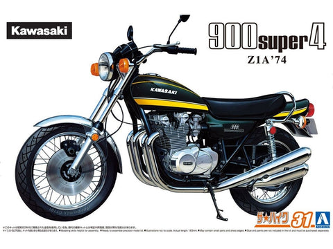 Aoshima Kawasaki Z1A 900 Super4 1974 1/12 plastikinis surenkamas modelis