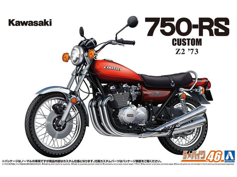 Aoshima Kawasaki 750RS Z2 1973 1/12 plastikinis modelis su tiuningo detalėmis