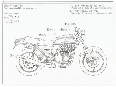 Aoshima Kawasaki Z750FX 1979 Custom 1/12 surenkamas plastikinis modelis
