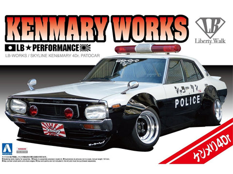 Aoshima Nissan Skyline Ken & Mary LB-Works patrulinis 4 durų 1/24 modelis