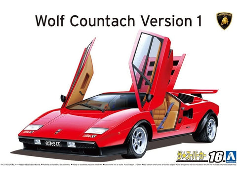 Aoshima Lamborghini Countach Wolf Ver.1 1/24 surenkamas plastikinis modelis