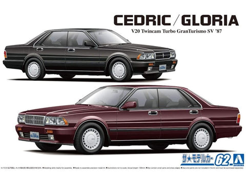 Aoshima Nissan Cedric/Gloria Y31 '87 Turbo 1/24 surenkamas plastikinis modelis