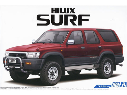 Aoshima Toyota Hilux Surf VZN130G SSR-X Wide Body 1991 1/24 surinkimo rinkinys