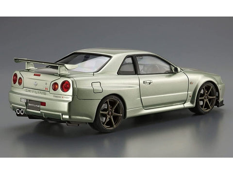 Aoshima Nissan Skyline GT‑R R34 V‑spec II Nür 2002, 1/24 modelis