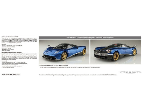 Aoshima Pagani Huayra Pachetto Tempesta 1/24 plastikinis modelis
