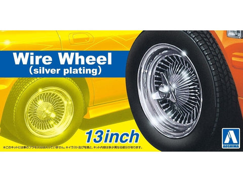 Aoshima 1/24 vieliniai ratlankiai 13" su sidabro danga – rinkinys