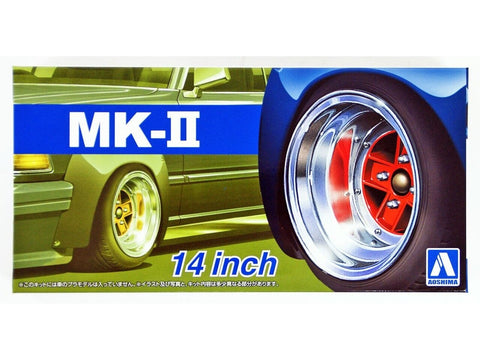 Aoshima felgės MK-II (4H) 14”, 1/24 mastelis – ratų komplektas