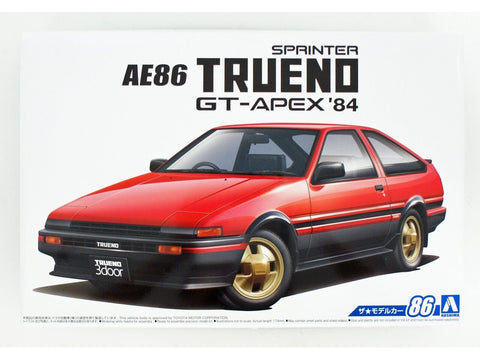 Aoshima Toyota AE86 Sprinter Trueno GT-APEX 1984 1/24 plastikinis rinkinys