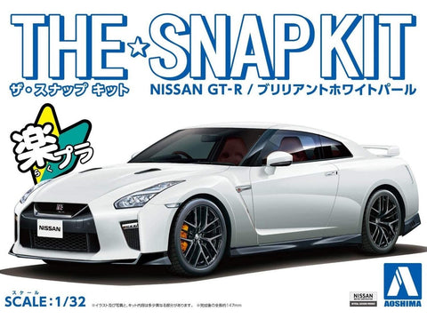 Aoshima Snap Kit Nissan GT-R 1/32, perlamutrinė balta (05639)