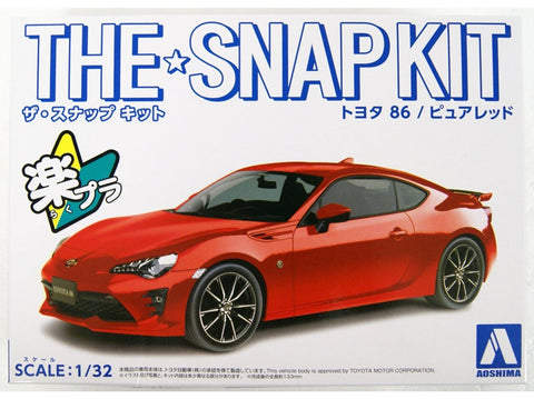 Aoshima Toyota 86 Snap Kit 1/32 – ryškiai raudona, plastikinis modelis