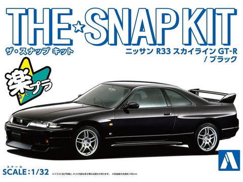 Aoshima Snap Kit Nissan R33 Skyline GT-R, juodas 1/32 (06455)