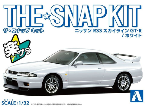 Aoshima Snap Kit Nissan Skyline GT-R R33, 1/32, balta (06456)