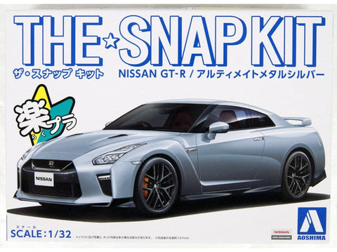 Aoshima Snap Kit Nissan GT‑R R35 1/32, Ultimate Metal Silver 05641