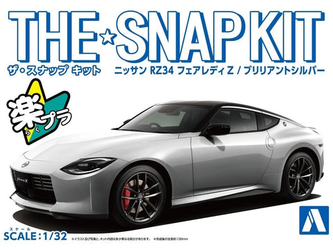 Aoshima Snap Kit Nissan Fairlady Z RZ34 1/32 – Brilliant Silver modelis