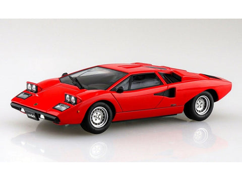 Aoshima Lamborghini Countach LP400 1/32 surenkamas modelis, raudonas