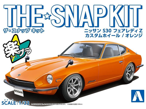 Aoshima Nissan Fairlady Z S30 1/32, oranžinis, su individualiais ratais (06476)
